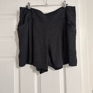 Loft black soft blousy short. Micro polkadot print.
